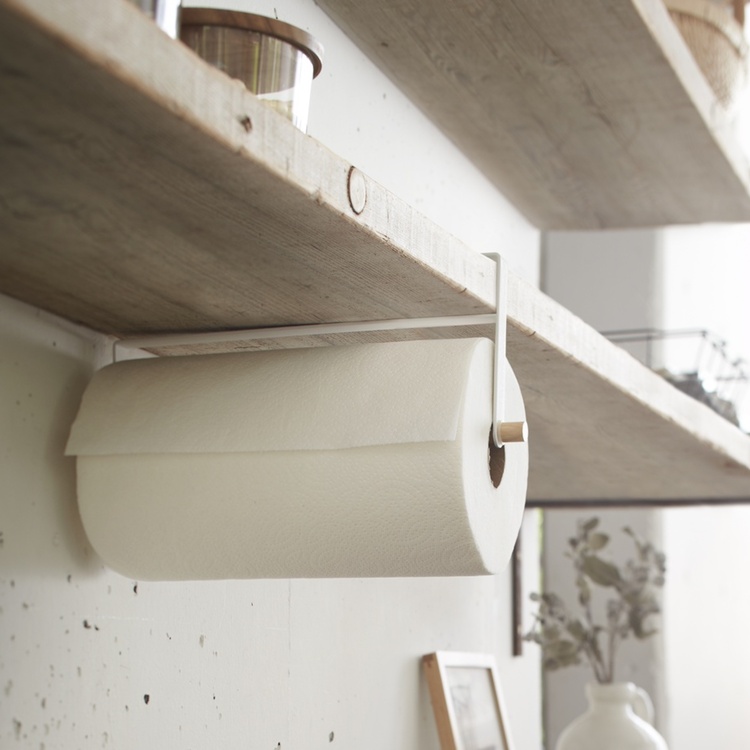 Under shelf paper towel holder, TOSCA, Yamazaki, White