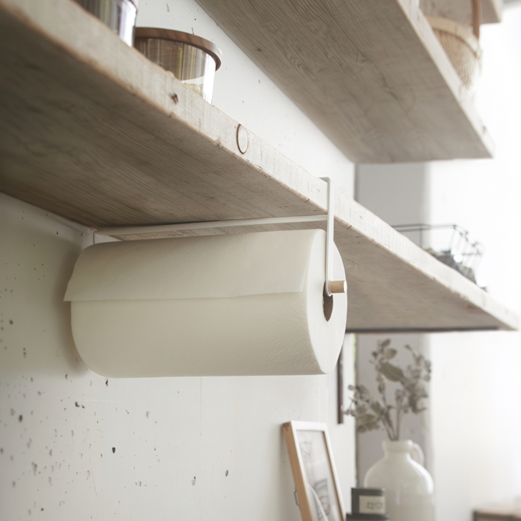 Under shelf paper towel holder, TOSCA, Yamazaki, White