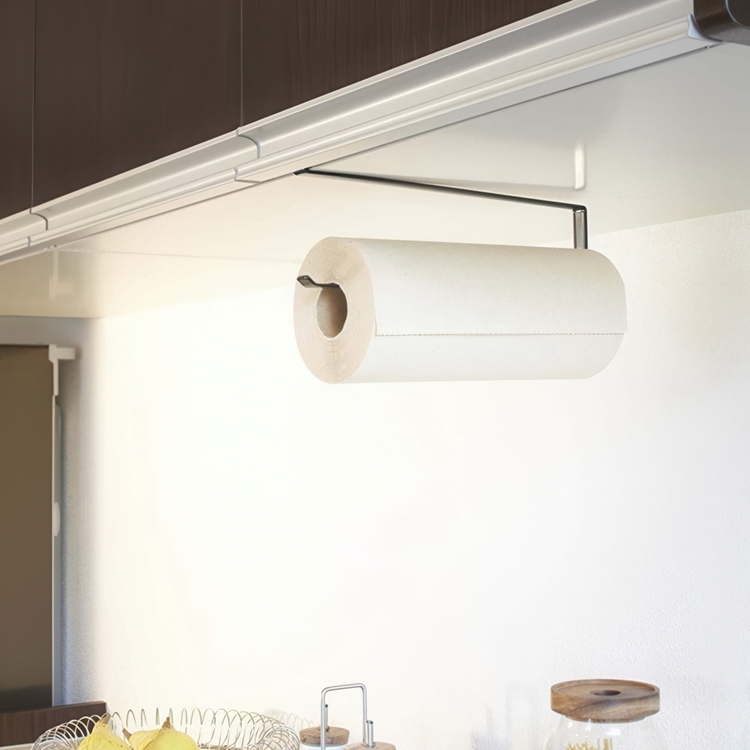 Under shelf holder for kitchen towels, TOWER KITCHEN PAPER TOWEL, Yamazaki, Black
