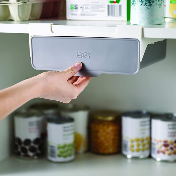 Under Shelf Drawer, CUPBOARD STORE UNDER SHELF, Joseph Joseph, 23,5 x 21 cm H 7 cm, Grey