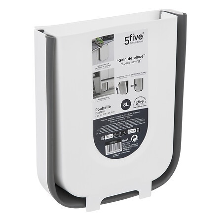 Collecting bin for kitchen waste, EXPANDING BIN, White / Black
