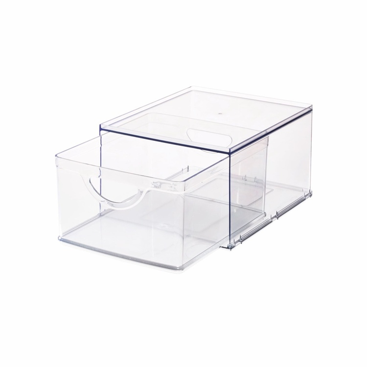 Drawer, RPET CABINET BIN DRAWER, 26,5 x 22,4 x H 14,6 cm, Transparent