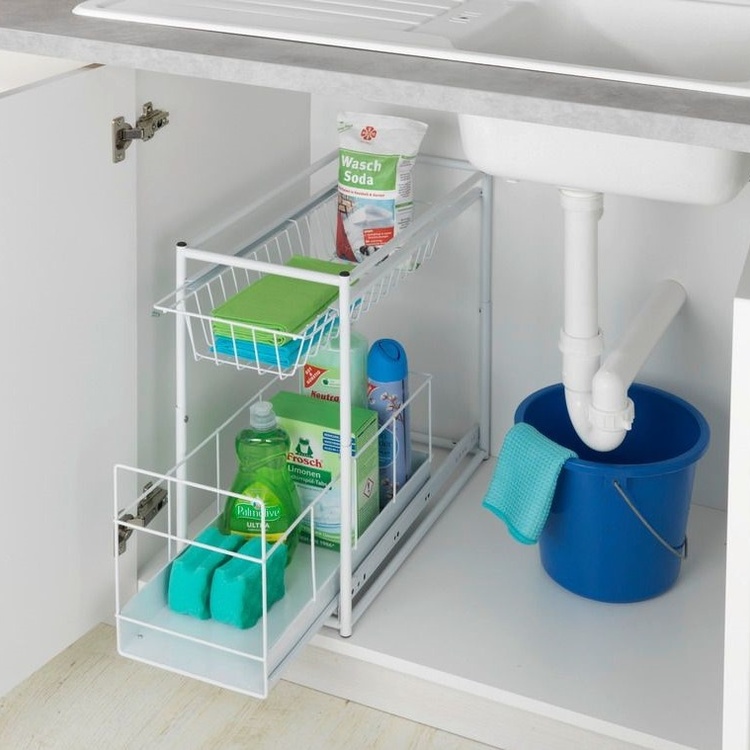 Pull-out storage baskets for cabinet, WANJA, 45 x 23 x H45 cm, White