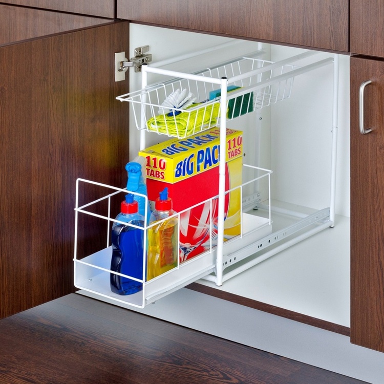 Pull-out storage baskets for cabinet, WANJA, 45 x 23 x H45 cm, White