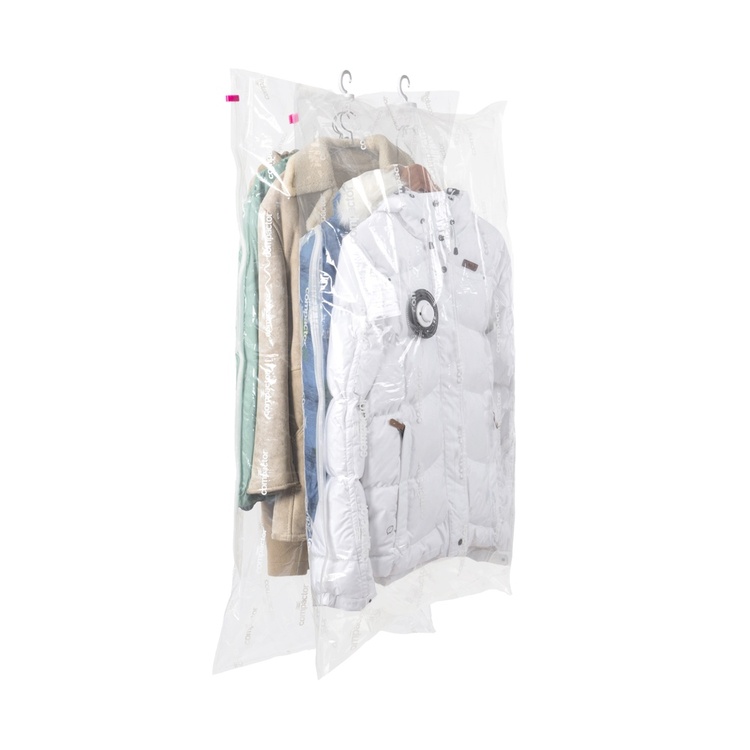 Vacuum bag with hanger, ESPACE PLUS, Short 70 x 105 cm + Long 70 x 145 cm, Transparent