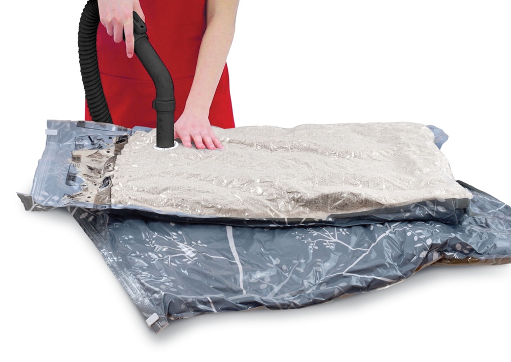 Vacuum bags, Set of 2, DOMO FLAT JUMBO, 110 x 90 cm, Black / transparent
