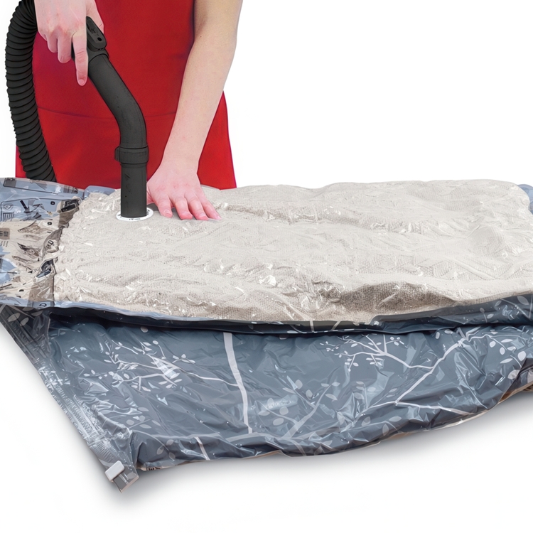 Vacuum bags, Set of 2, LARGE LIVING FLAT, 80 x 55 cm, Black / Clear