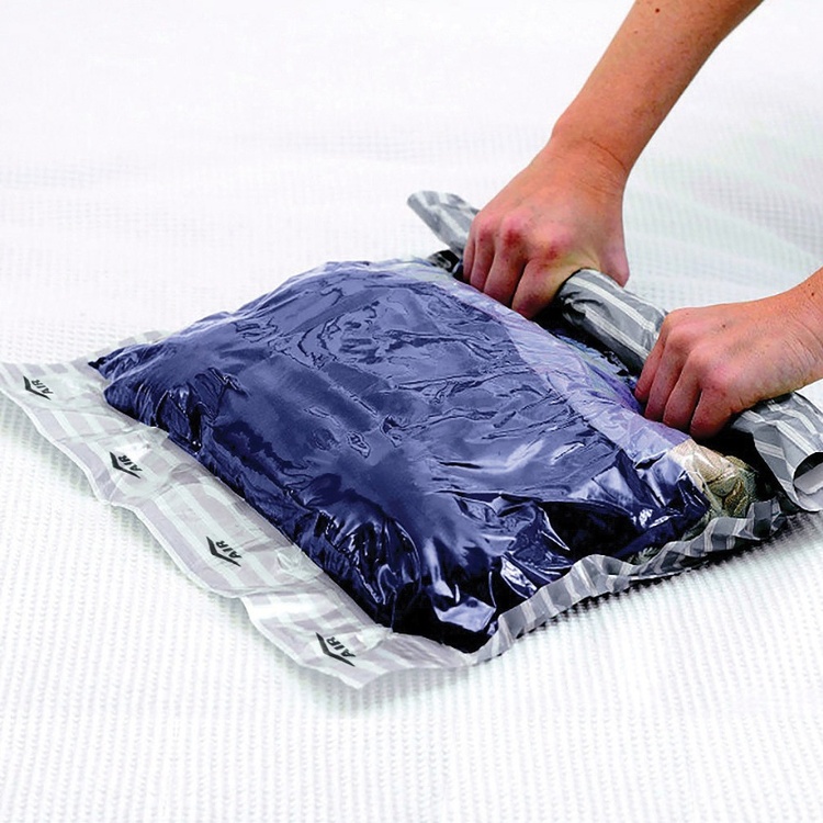 Vacuum bags, Set of 2, LIVING TRAVEL LARGE, 70 x 50cm, Transparent / Grey