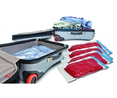 Vacuum bags, Set of 2, LIVING TRAVEL LARGE, 70 x 50cm, Transparent / Grey