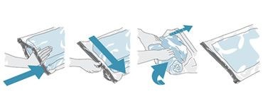 Vacuum bags, Set of 2, LIVING TRAVEL LARGE, 70 x 50cm, Transparent / Grey