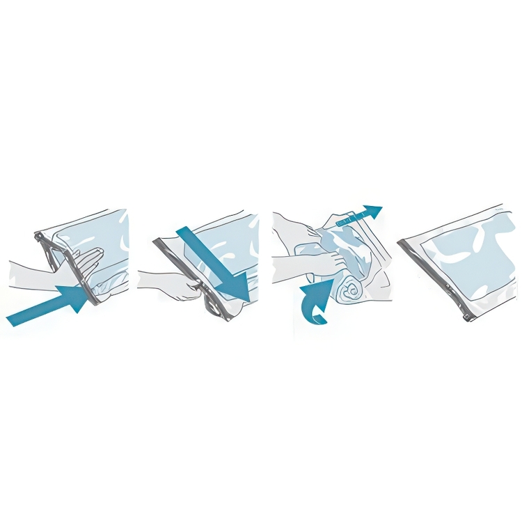 Vacuum bags, Set of 2, LIVING TRAVEL LARGE, 70 x 50cm, Transparent / Grey