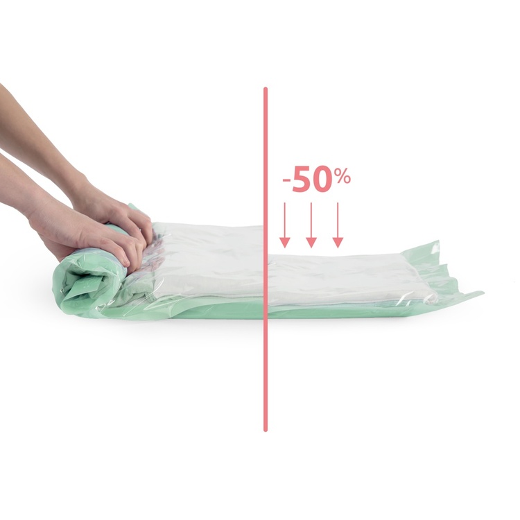 Vacuum bags, Set of 2, MANUAL ROLL-UP, Large, 70 x 55cm, / Green