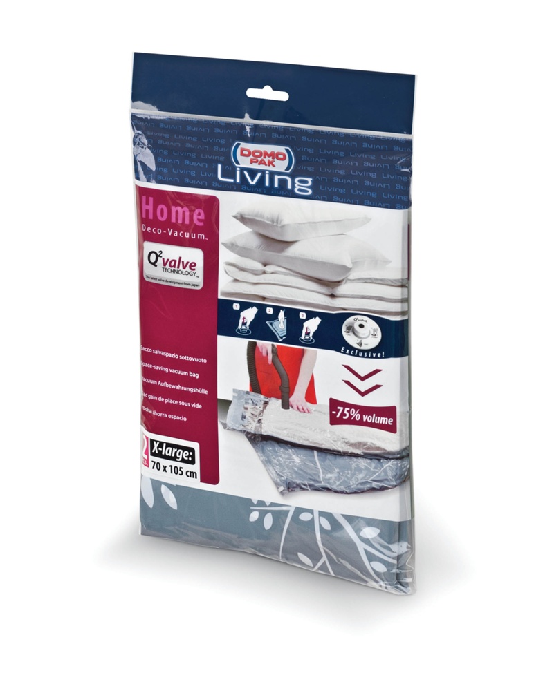 Vacuum bags, Set of 2, DOMO FLAT XL, 105 x 70 cm, Black / Transparent