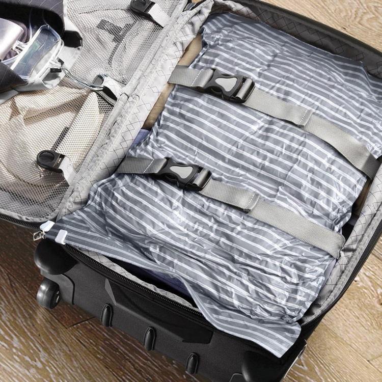 Vacuum bags, set of 3, LIVING TRAVEL MEDIUM, 50 x 40 cm, Clear / Grey