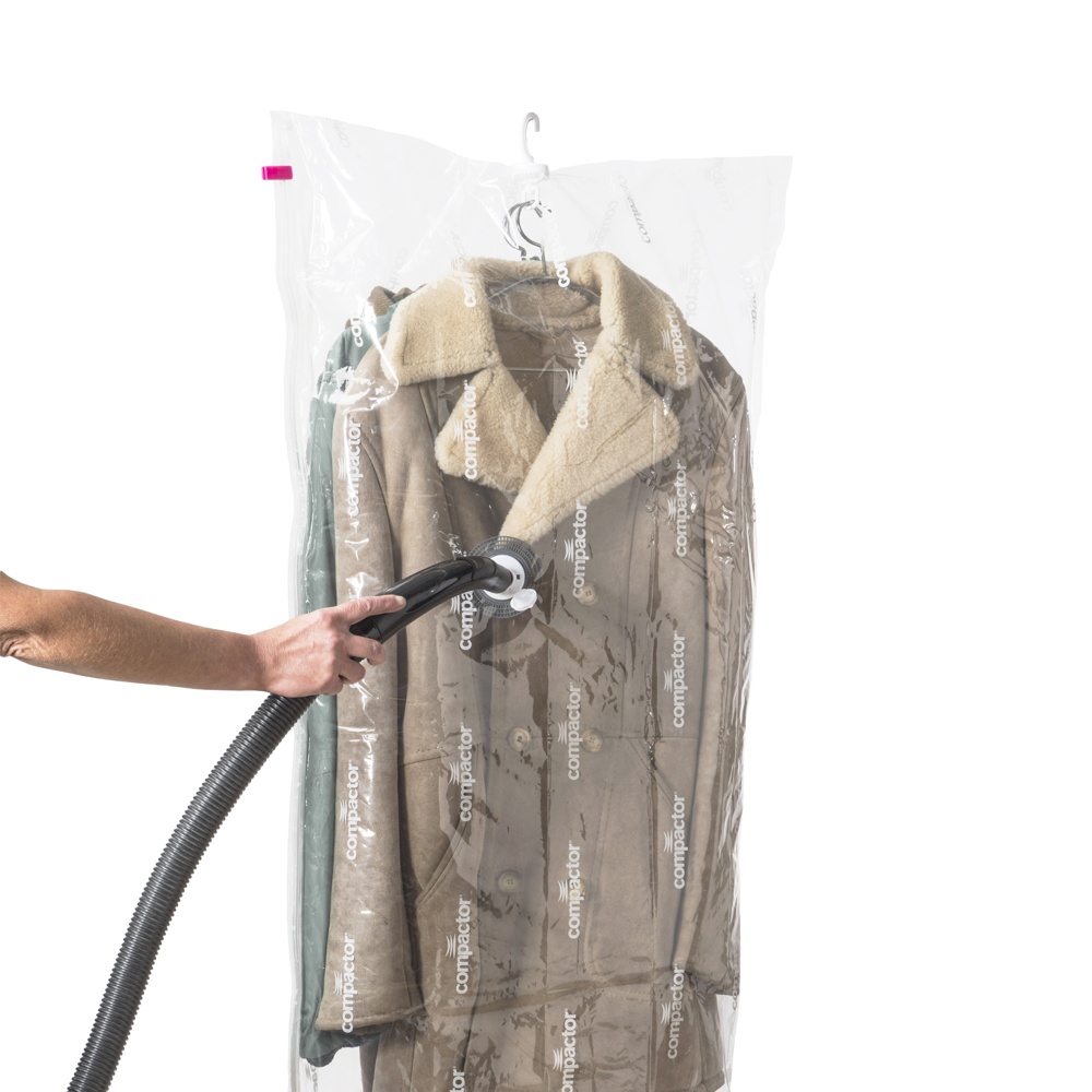 Vacuum bag with hanger, ESPACE LONG, 70 x 145 cm, Transparent