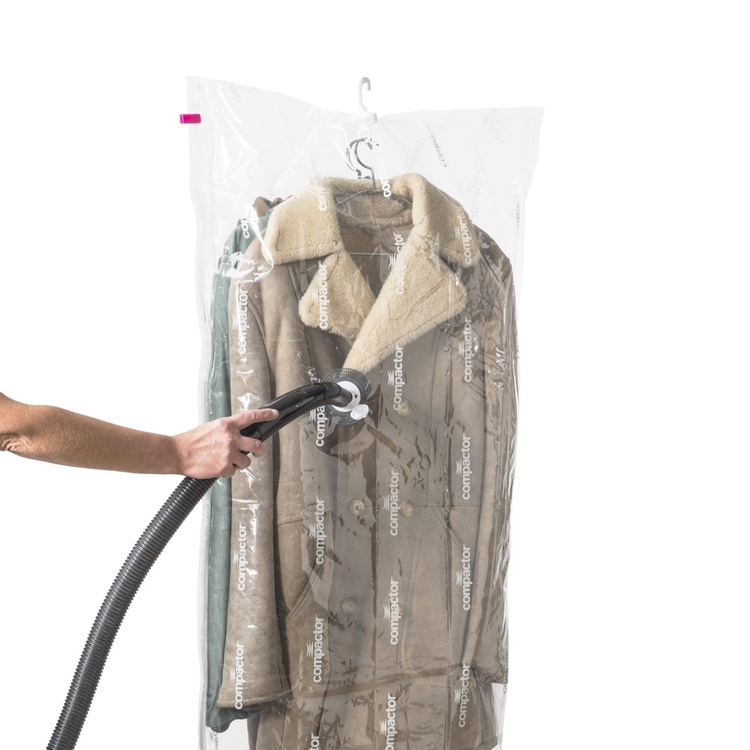 Vacuum bag with hanger, ESPACE LONG, 70 x 145 cm, Transparent