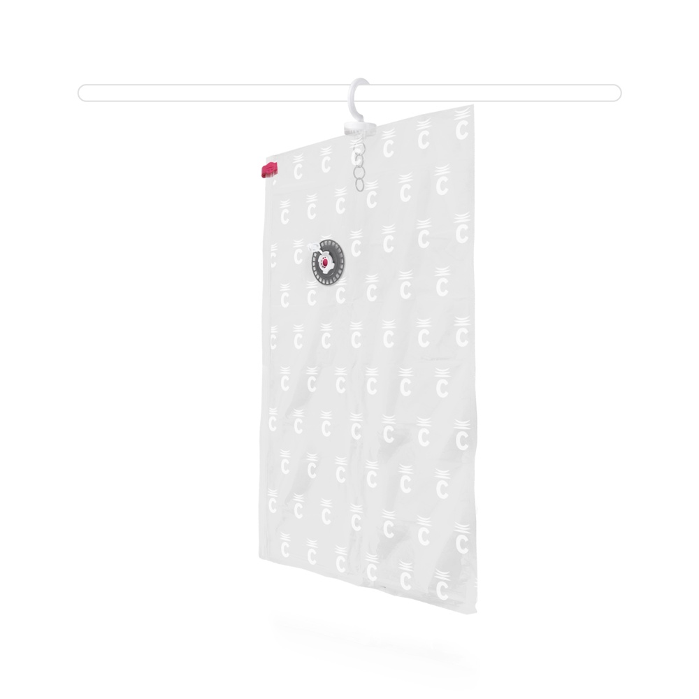Vacuum bag with hanger, ESPACE SHORT, 70 x 105 cm, Transparent