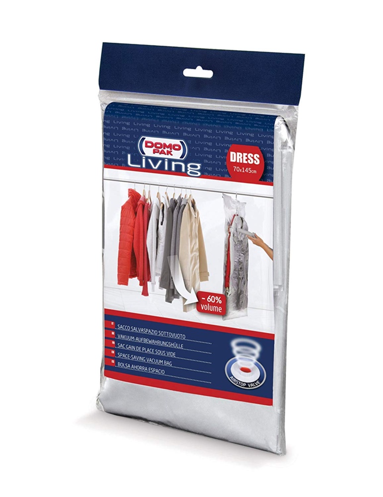 Hanging Vacuum Bag, Long, DRESS 70 x 145 cm, Clear