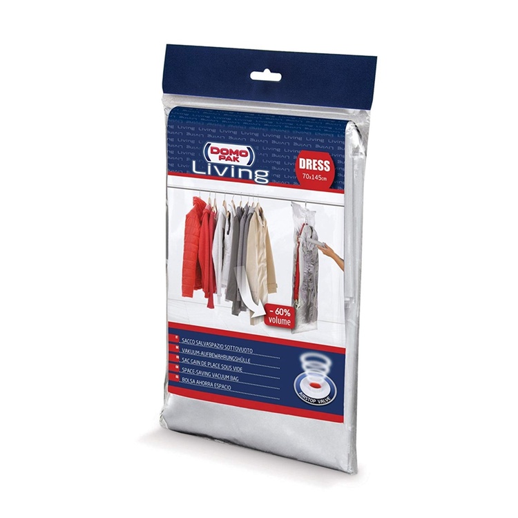 Hanging Vacuum Bag, Long, DRESS 70 x 145 cm, Clear
