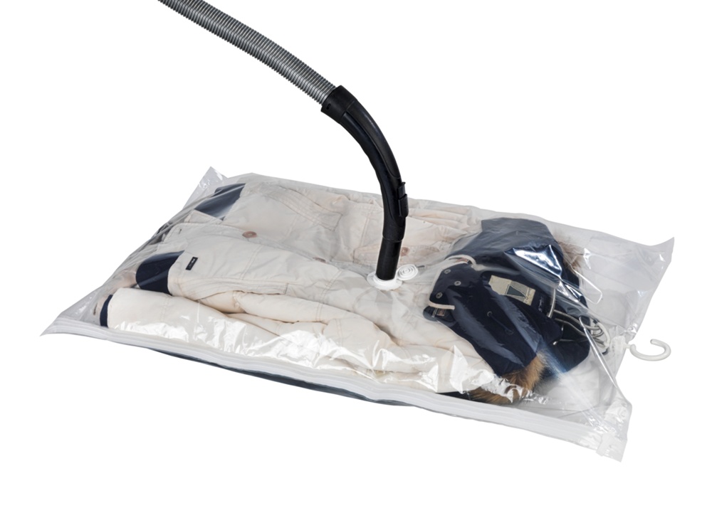 Vacuum bag with hanger, WENKO HOOK LARGE, 70 x H 105 cm, Clear