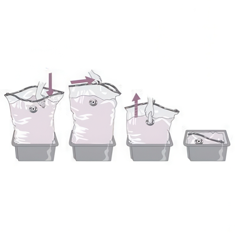 Vacuum bag, DOMO CUBE, 70 x 44 x H 105 cm, Clear / Grey