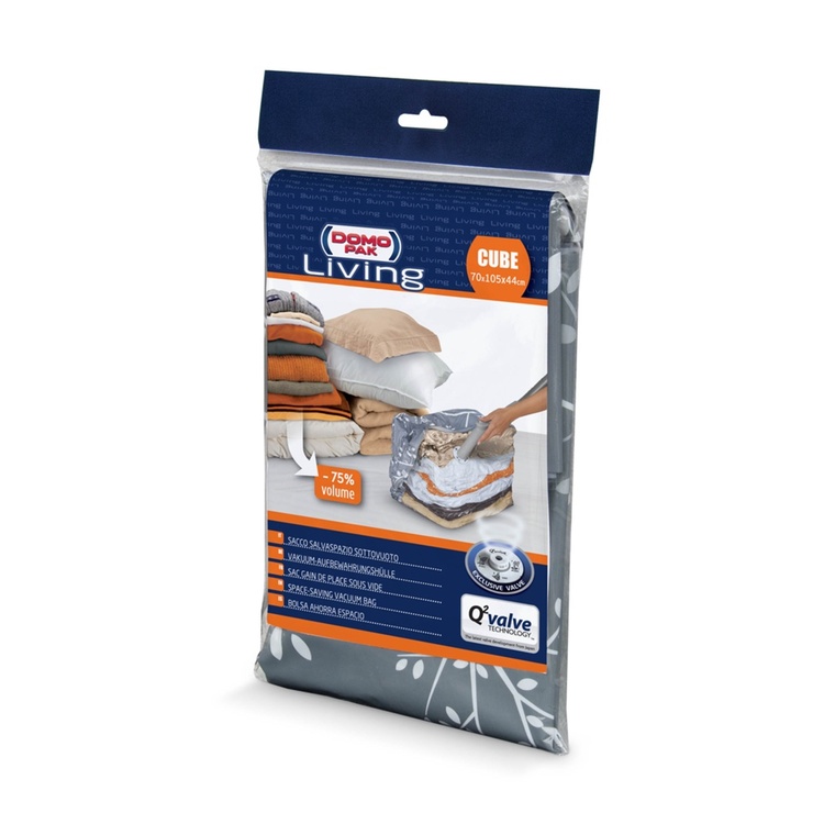Vacuum bag, DOMO CUBE, 70 x 44 x H 105 cm, Clear / Grey
