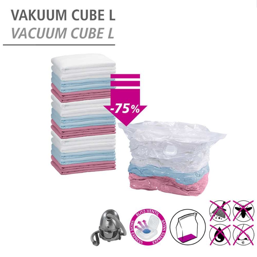 Vacuum bag, CUBE LARGE, 70 x 35 x H 100 cm, Clear