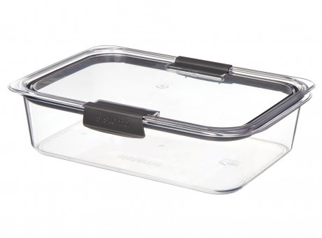 Waterproof lunch box, 2000ml, BRILLIANCE LARGE, 28 x 19 x H 7 cm, Sistema, Clear / Black