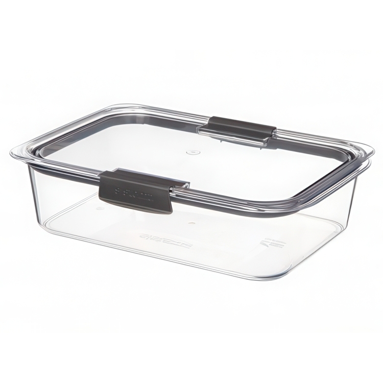 Waterproof lunch box, 2000ml, BRILLIANCE LARGE, 28 x 19 x H 7 cm, Sistema, Clear / Black