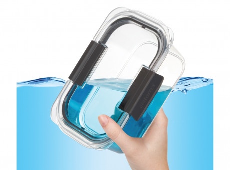 Leakproof food storage, 380 ml, BRILLIANCE SMALL, Sistema, Clear / Black