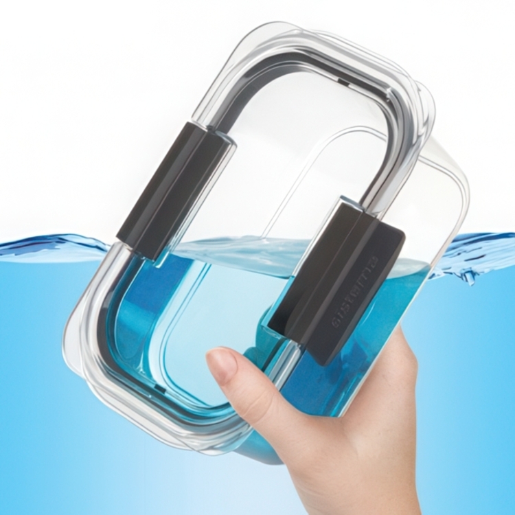 Leakproof food storage, 920 ml, BRILLIANCE MEDIUM, Sistema, Clear / Black