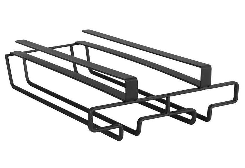 Under Cupboard Rack, DOUBLE WINE GLASS HANGER, Black