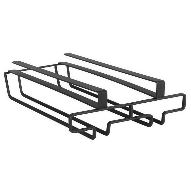 Under Cupboard Rack, DOUBLE WINE GLASS HANGER, Black