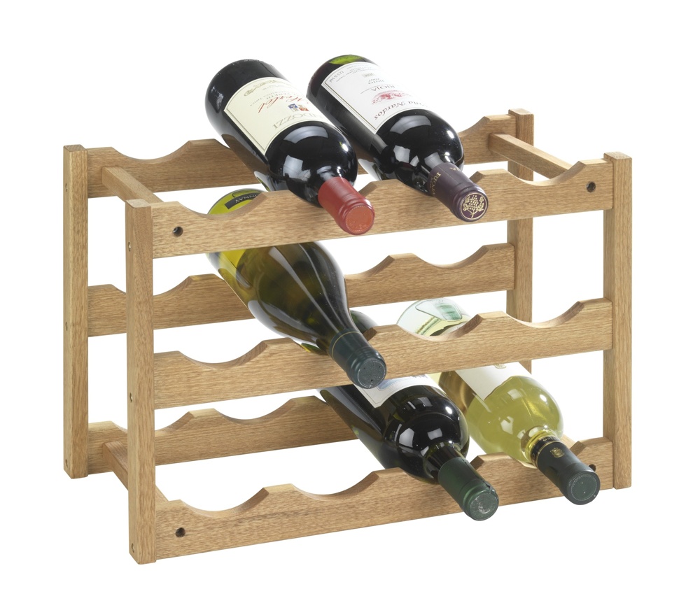 Wine Rack for 12 Bottles, NORWAY, 42 x 21 x H28 cm, Oiled Walnut