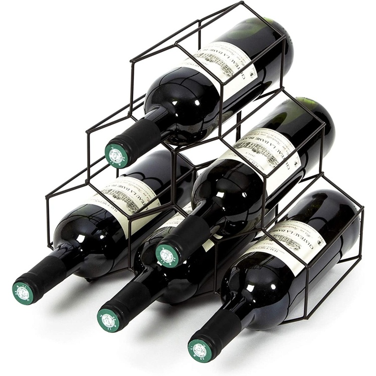 Wine Rack for 6 Bottles, CIRCOLARE 30 x 14 x H 30 cm, Dark Grey