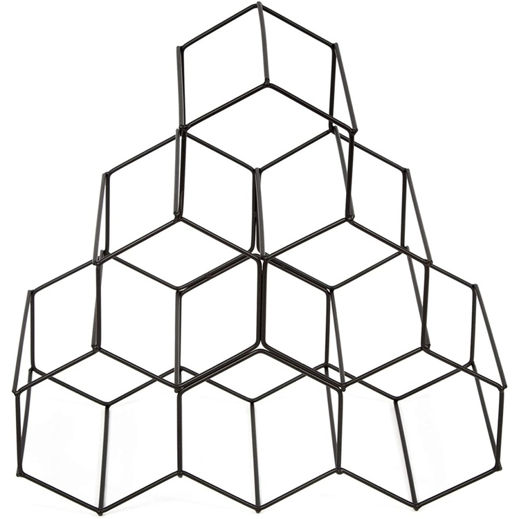 Wine Rack for 6 Bottles, CIRCOLARE 30 x 14 x H 30 cm, Dark Grey