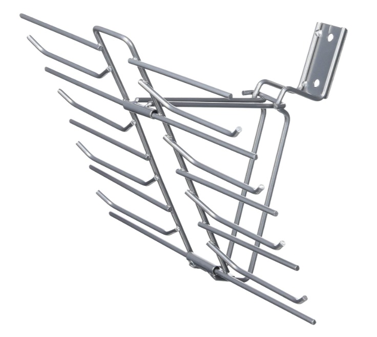 Holder for 30 Ties / Belt, Space Saving, RAYEN, Silver