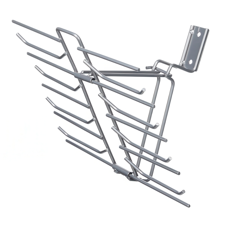Holder for 30 Ties / Belt, Space Saving, RAYEN, Silver