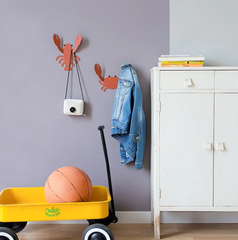 Wall hanger from recycled metal, LOBSTER, 15 x 20 cm, Orange