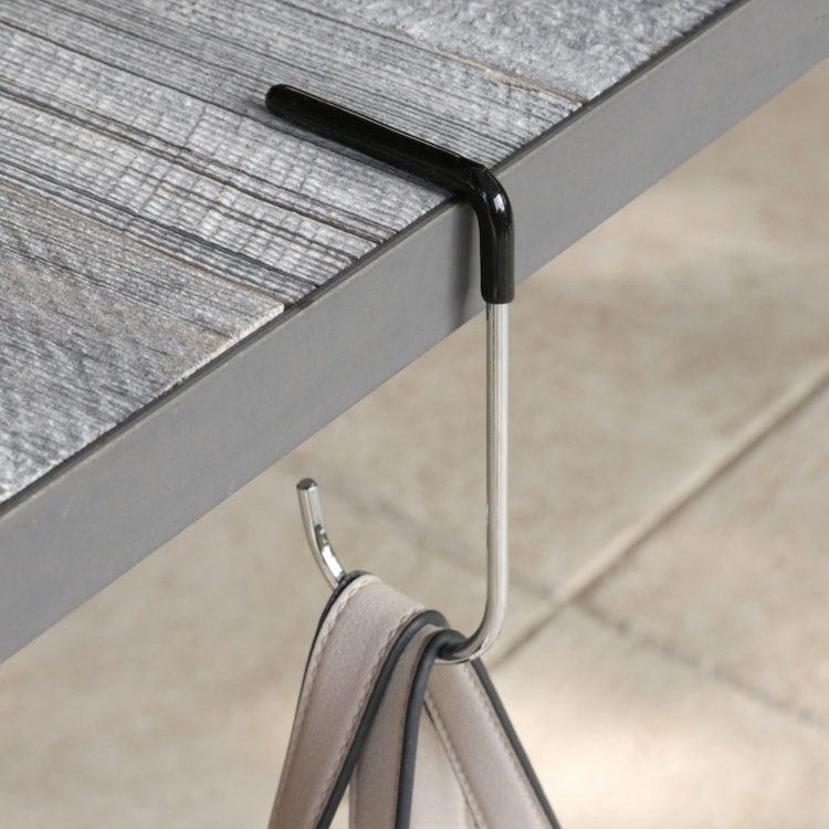 Bag Holder for Tables, MAWA TISCHEN TASCHENHALTER, 6 x H 13 cm Silver / Black