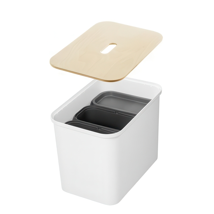 Recycling station with lid and 3 inserts, SmartStore
