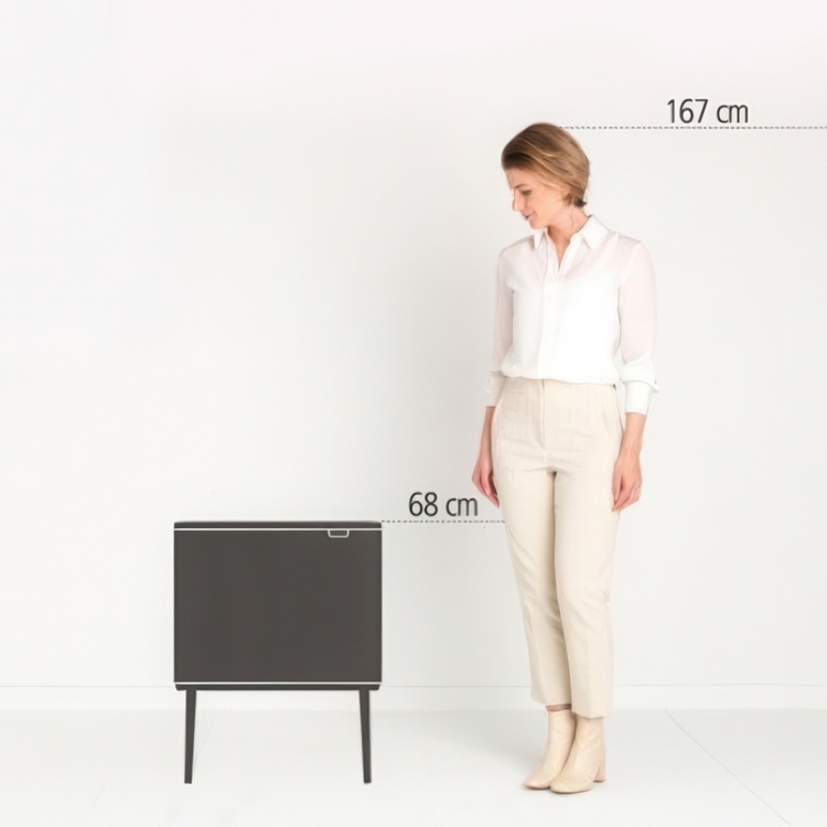 Recycling station on legs, 2 inserts, BRABANTIA BO TOUCH 23 + 11 L