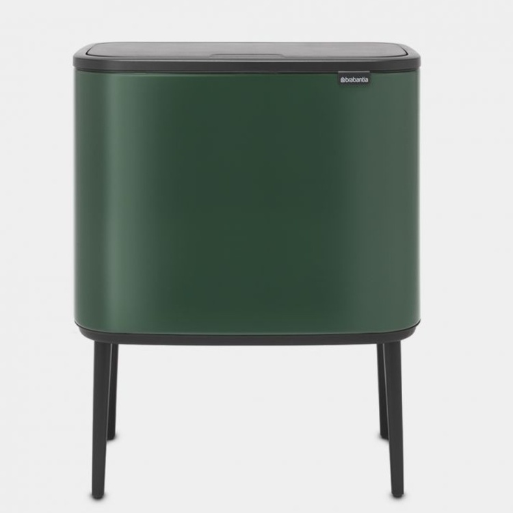 Recycling station on legs, 2 inserts, BRABANTIA BO TOUCH 23 + 11 L, Pine Green