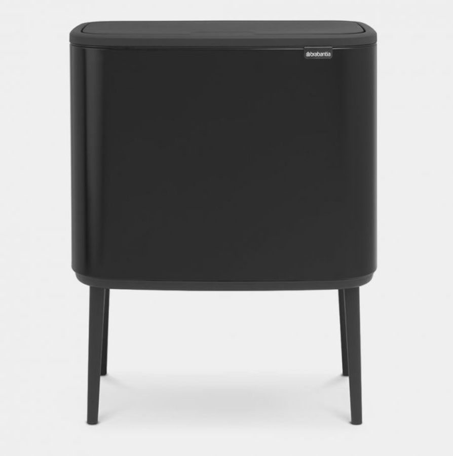 Recycling station on legs, 2 inserts, BRABANTIA BO TOUCH, 23 + 11 L, Black