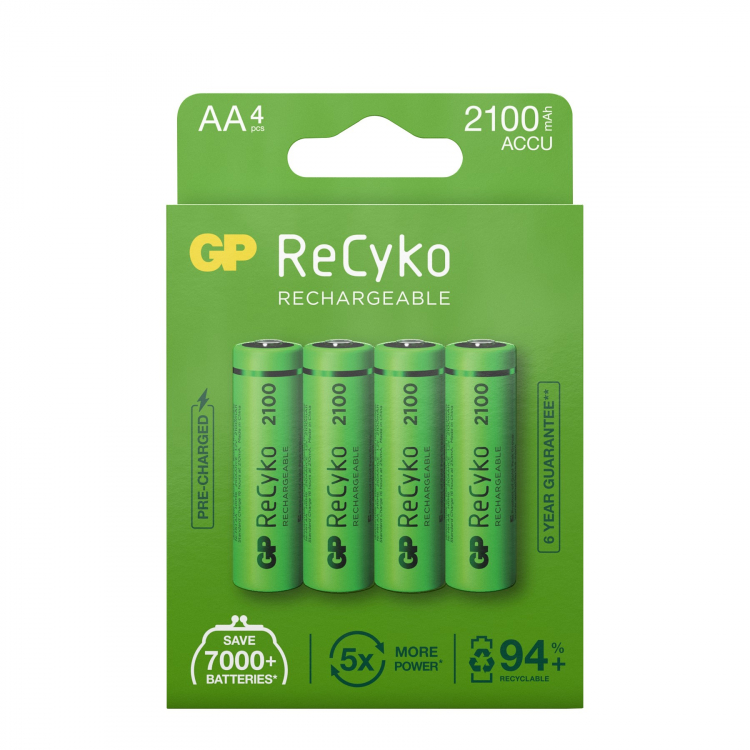 Chargeable AA batteries, 4-pack