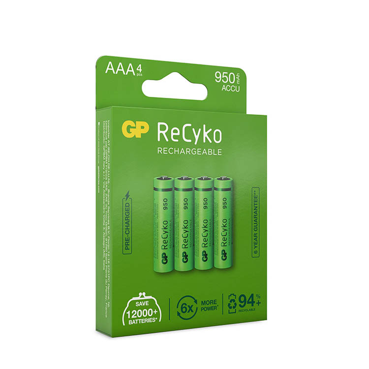 Rechargeable AAA batteries, 4-pack