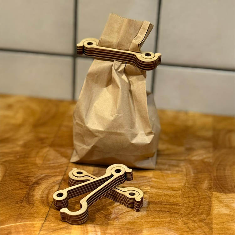 Wooden bag clips, 5-pack