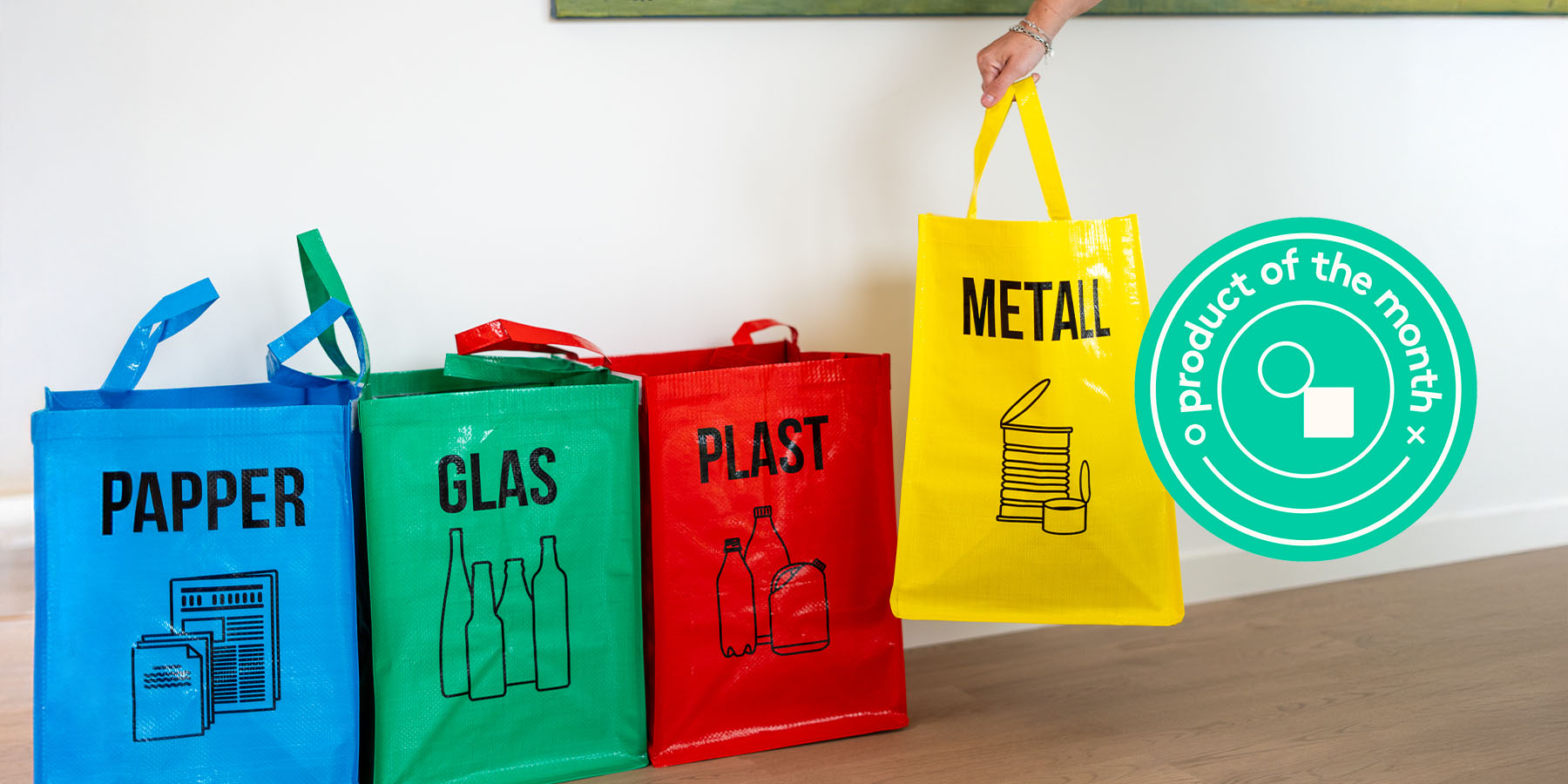 Product of the month: Recycling sorting bags for glass, paper, metal and plastic 20%