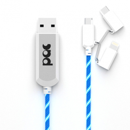Visible current USB cable, Triple Blue in the group House & Home / Electronics / Cables & Adapters at SmartaSaker.se (12371-B)