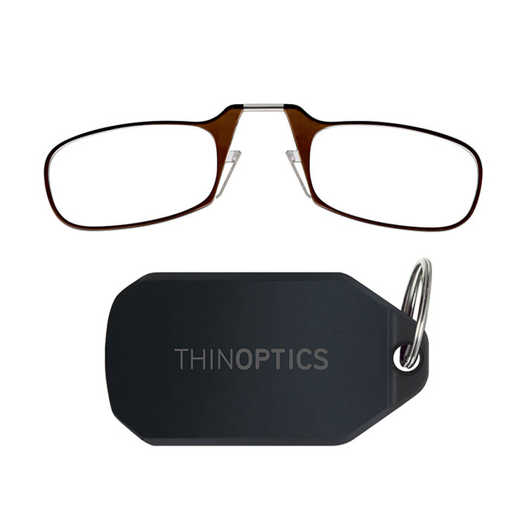 Foldable Reading Glasses with a keyring, Brown in the group Leisure / Reading at SmartaSaker.se (13601)